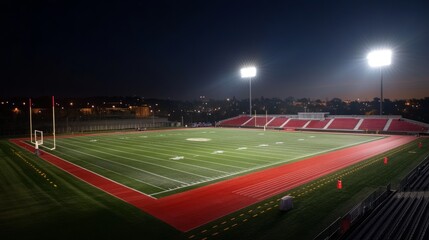 Nighttime Football Stadium Glow
