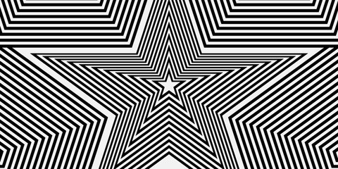 Abstract pattern of black and white lines. Optical illusion. Op art illustration.