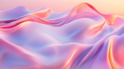 Fototapeta premium Abstract Wave of Color: A mesmerizing display of flowing colors, featuring a smooth, wave-like form with a vibrant gradient of pinks, purples, and blues.