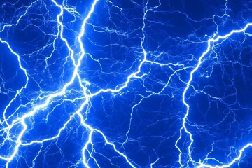 Blue Lightning Bolts Strike, Electric Storm