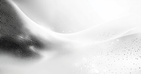 Abstract digital wave, gray and white, dotted pattern background