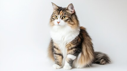 Obraz premium Graceful cat exudes calm elegance in minimalist setting 