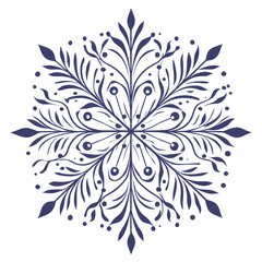 Geometric snowflake design with symmetrical branches and intricate details