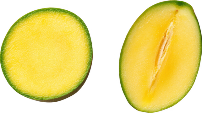 Discover the Sweetness Inside A Close-Up Look at the Vibrant Yellow and Green Hues of a Freshly Cut Mango, Exploring Its Juicy Texture and Delicious Flavor, Perfect for Healthy Eating, Refreshing