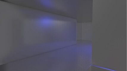 industrial empty room liminal space 3d render
