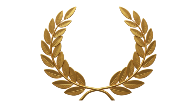 Gold Laurel Wreath on Transparent Background - Powered by Adobe