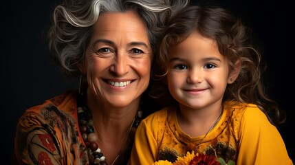 Grandmother and Granddaughter Portrait: A heartwarming image of generational love and connection.