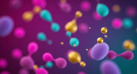 Abstract Molecular Structure: A vibrant composition of colorful, microscopic molecular structures, showcasing the beauty of scientific forms and innovation