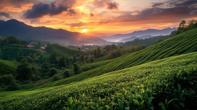 Serene Choui Fong Tea Plantation in Mae Chan, Chiang Rai, Thailand for Marketing Campaigns