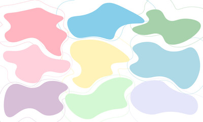 Abstract Blob Shape Art, Soft Pastel Colors, Modern Design Decoration.