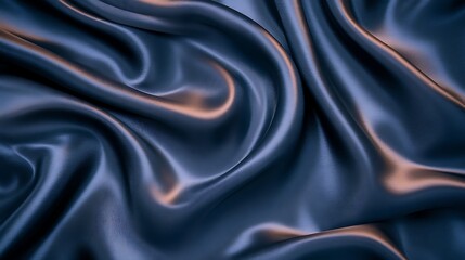 Obraz premium Dark Blue Silk Fabric Wave Pattern Backdrop