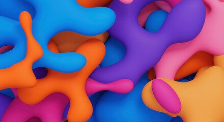 Vibrant Shapes: Abstract background of colorful, fluid shapes, creating a dynamic and energetic visual experience, perfect for modern designs.