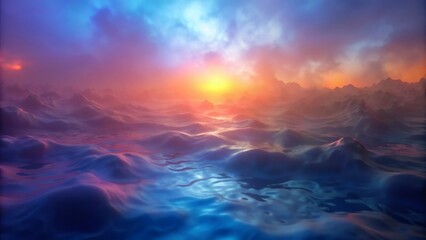 Obraz premium Aerial View of Colorful Cloudscape at Sunset