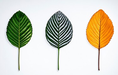 Obraz premium Colorful Leaves Displaying Different Stages of Seasonal Change