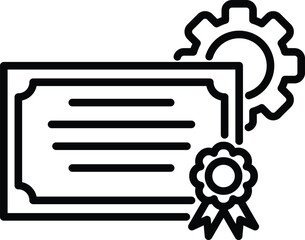 Certification Program icon line vector illustration