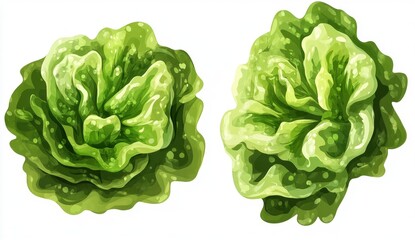 Fototapeta premium Fresh Green Lettuce Heads
