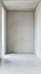 Empty Concrete Room Interior with Minimalist Design