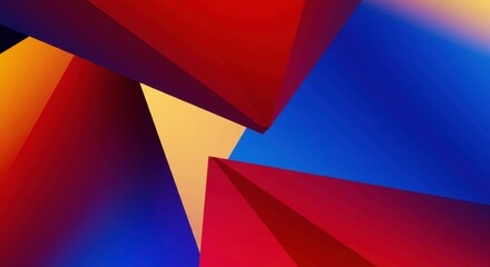 Fototapeta premium Geometric Abstraction: Dynamic composition of vibrant, overlapping geometric shapes and forms, creating a bold and modern artwork.