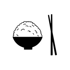 chopsticks and A bowl of rice
