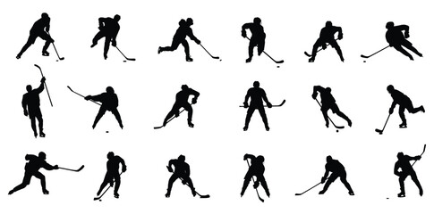Ice hockey silhouette isolated © Tamim 99Graphics