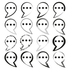 Quote icon. Speech bubble symbol. Communication sign. Vector illustration.