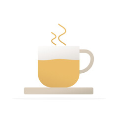 coffee cup icon hot coffee sign, colored flat vector. modern and minimalist design