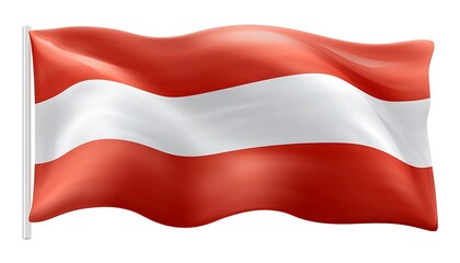 Austria Flag Waving Against White Background