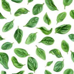 Fresh Green Spinach Leaves Pattern