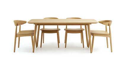 A wooden table with four chairs around it