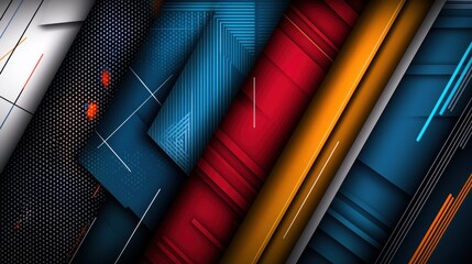 Obraz premium Abstract composition of colorful textured backgrounds with geometric patterns and lines