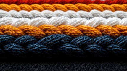 Colorful yarn texture close-up; craft background
