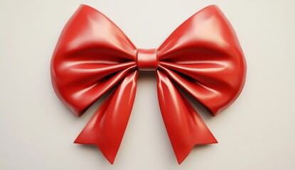 Fototapeta premium Glossy Red Bow Decoration