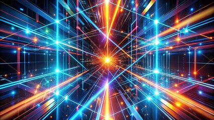 Naklejka premium Night photography highlighting abstract light trails.