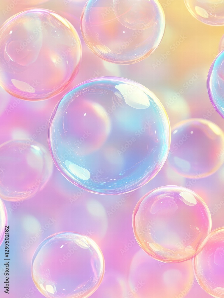 Fototapete colorful soap bubbles create an enchanting pattern with vibrant hues and a dreamy atmosphere. genera