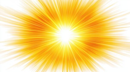 Obraz premium A vibrant explosion of golden light radiates outward, creating a dynamic burst effect against a white background.