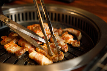 Korean traditional style grill BBQ pork.
