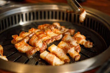 Korean traditional style grill BBQ pork.