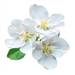 Fototapeta premium White Blossom with Green Leaf