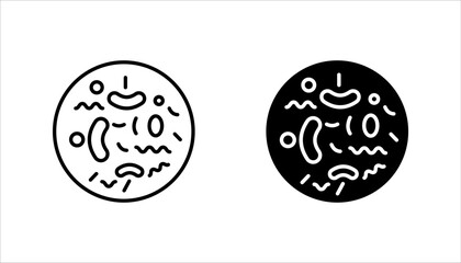 icon set of Probiotics bacteria, on isolated white background.