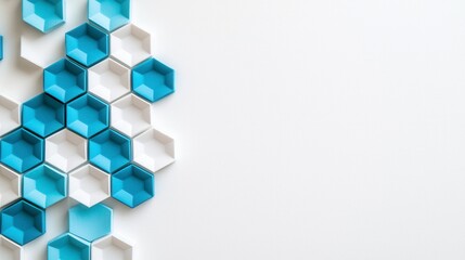 Abstract Hexagon Pattern on White Background (1)