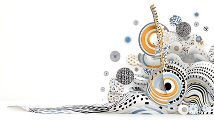 Obraz premium Abstract 3D Render Whimsical Flowing Shapes Geometric Patterns and Bold Colors