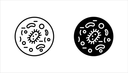 icon set of Probiotics bacteria, on isolated white background.