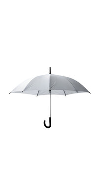 a classic light gray umbrella with a minimalist design against a plain white background. The umbrella is shown fully opened, png