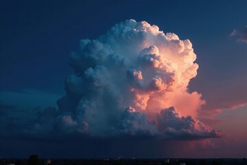 Obraz premium Towering cumulonimbus, dramatic lighting, ominous sky, weather, weather photography