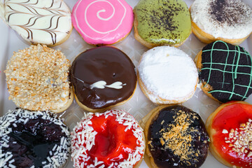 Delicious donuts with various flavors.