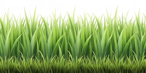 Fototapeta premium Vibrant Green Grass Blades, Lush Meadow Texture, Ideal for Nature-Themed Designs and Springtime Presentations