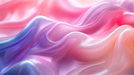 Obraz premium Iridescent pastel silk fabric draped with soft folds