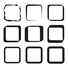 Square icons. Geometric frame symbols. Abstract shape set. Vector illustration.