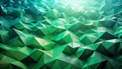 Abstract Emerald Green Low Polygonal Surface Texture with Subtle Light and Shadow Effects