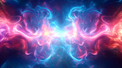 Fototapeta premium frequency pattern with vibrant blue and pink energy waves 